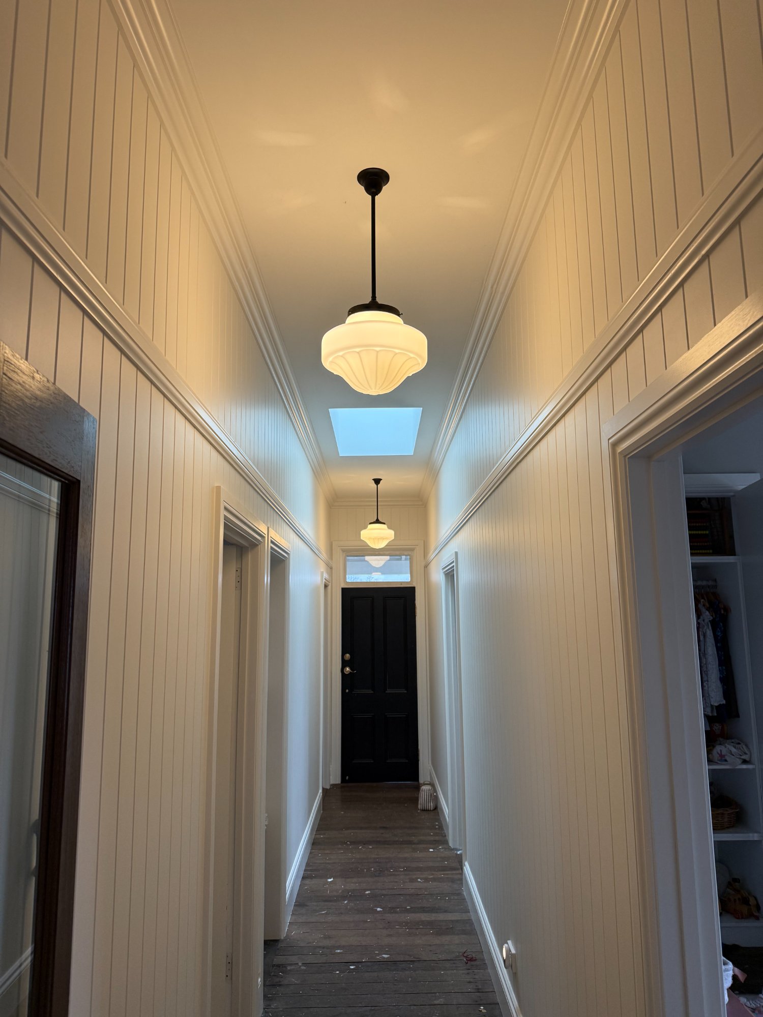 Rooftop fire pit LED strip lighting at sunset