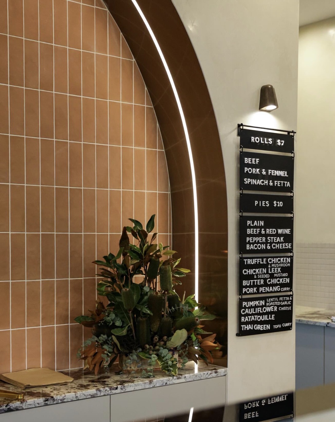 Commercial reception desk lighting